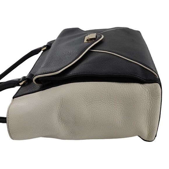 KATE SPADE  Black and Ivory Pebble Leather Tote Bag Pre-Owned - Picture 10 of 14